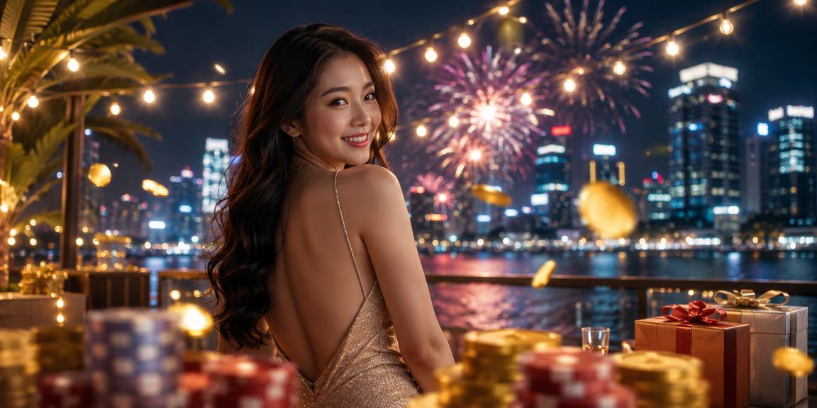 Người chơi game bài tại không gian giải trí Hà Nội về đêm, ánh đèn neon sống động