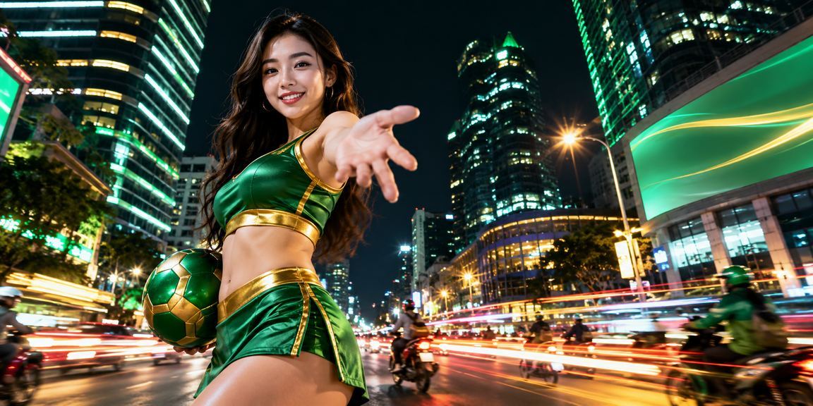 Không gian giải trí casino neon về đêm tại Hà Nội với ánh đèn rực rỡ