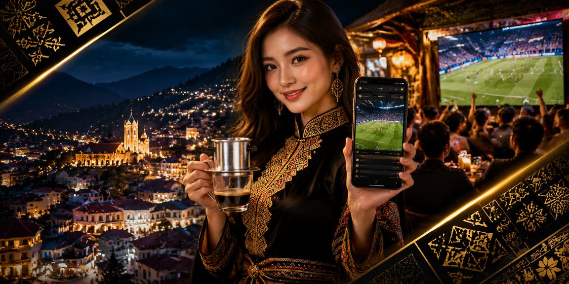 Người dùng Sapa theo dõi kèo bóng đá và đặt cược trực tuyến trong quán cà phê